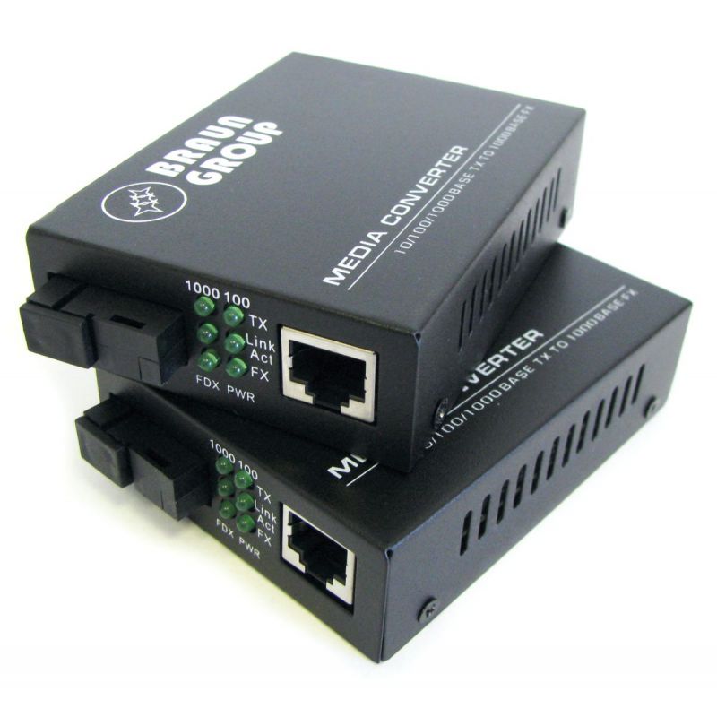 Kit converter media WDM Gigabit Ethernet GTR3WA + GTR3WB, fibra optica, 10/100/1000M, SC, 3KM - ULTRAMASTER.RO