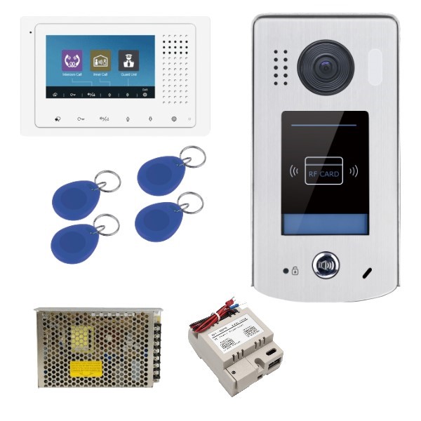 Kit videointerfon digital, color, pe 2 ﬁre, acces RFID, 2Easy DT433-D4 - ULTRAMASTER.RO